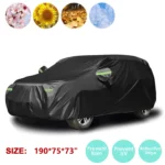 190*75*73in Black Full SUV Car Cover Waterproof Sun-Resistant Dust-proof UV Resistant Outdoor Auto Protection Cover