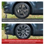 4PCS for New Model Y 2025 Juniper 19in Turbine Texture Style Hubcap Rim Cover Accessories Hub Cap Automobile Wheel Cap for Tesla