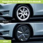 4PCS Hub Cap Design for Tesla Model Y 2020-2024 Wheel Cover 19inch Hurricane Hubcaps Automobile Replacement Full Rim Accessories