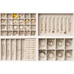 Velvet-Lined Jewelry Drawer Insert Tray – Stackable Ring & Earring Organizer