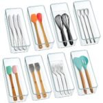 Stackable Plastic Drawer Organizer Bins – Multi-Size Storage Set for Desk & Bath