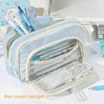 Large Capacity Canvas Pencil Pouch – Multi-Compartment Case