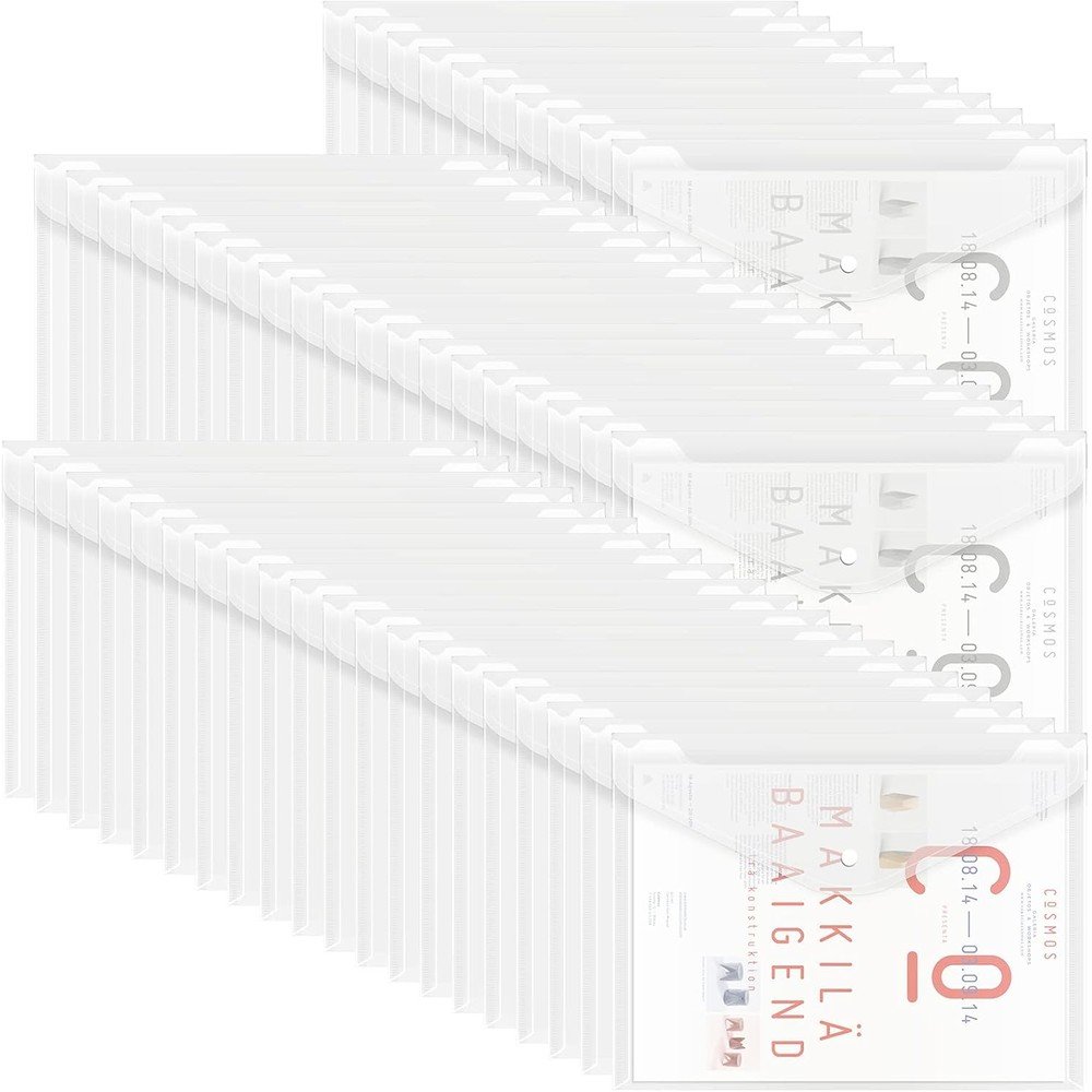 Clear Plastic Envelope Folders with Snap Button