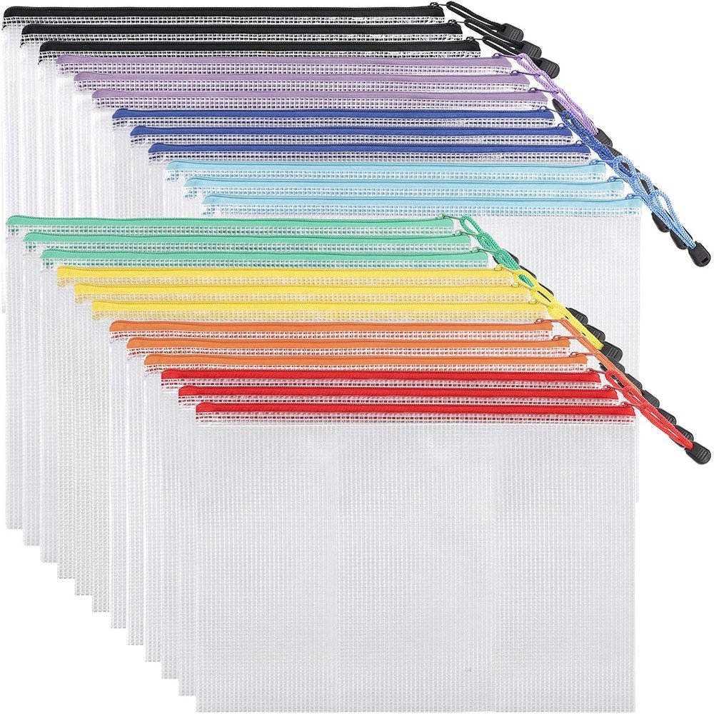 Mesh Zipper Document Pouches – Board Game & File Bags