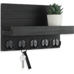 Entryway Key & Leash Holder Shelf – Wall Organizer with Hooks