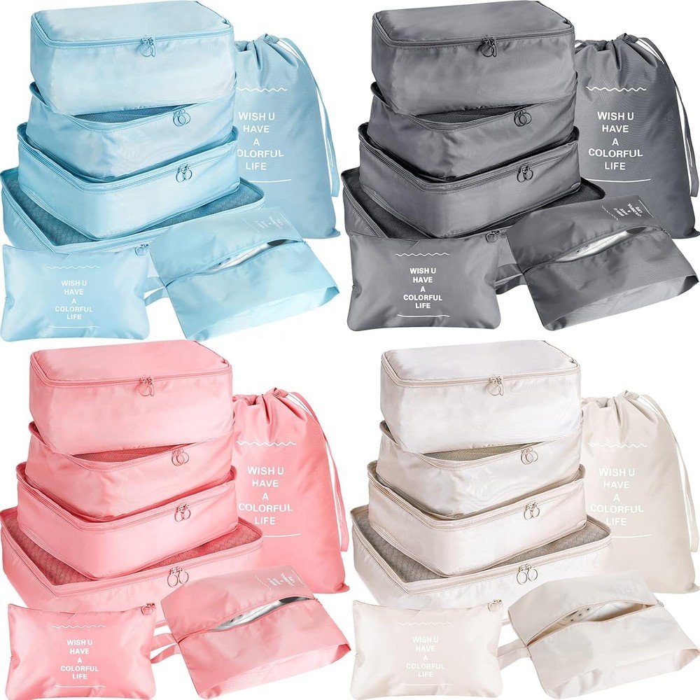 Family Luggage Organizer Set – Color-Coded Packing Cubes